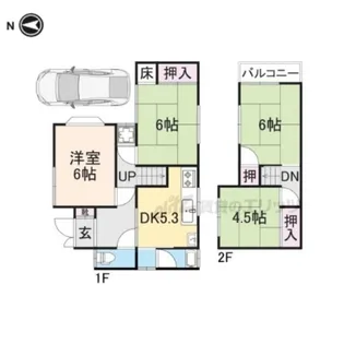 奈良県橿原市東坊城町【一戸建】の間取り