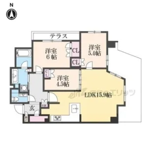 パラドール御所西グランデ【206号室】の間取り