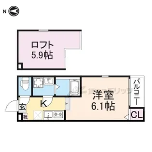 ハーモニーテラス椥辻中在家町【2階】の間取り