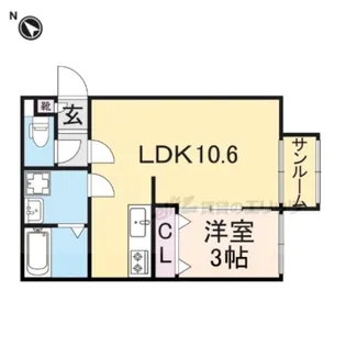 クオーレ本町【A号室】の間取り