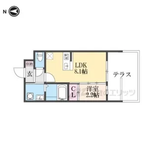 アドバンス京都リエート?【1階】の間取り