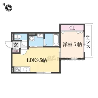 パークス長岡京【1階】の間取り