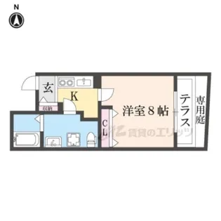 プランドール寺之内【102号室】の間取り