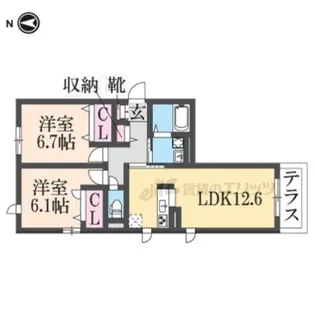 シャーメゾン グリナージュ【103号室】の間取り