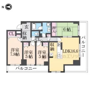 メゾンドール瀬田公園都市1番館【5階】の間取り