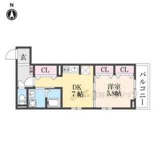 ヒカルサ京都梅津東【3階】の間取り