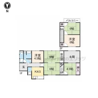奈良県大和郡山市横田町【一戸建】の間取り