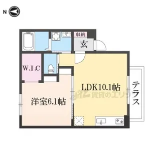 クレスト大戌亥3号館【1階】の間取り