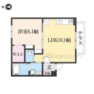 クレスト大戌亥3号館【1階】の間取り