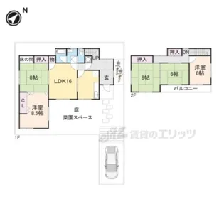 奈良県生駒市壱分町【一戸建】の間取り