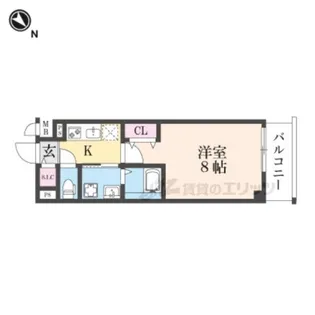 べラジオ雅び京都洛北ガーデン【317号室】の間取り