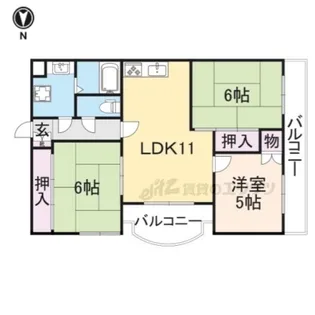 インペリアル東生駒【501号室】の間取り