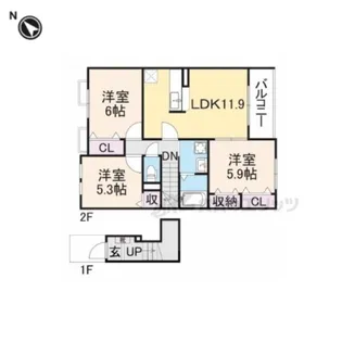 フェリーチェ【202号室】の間取り