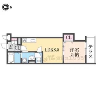 フォレストクリエオーレ上島町壱番館【102号室】の間取り