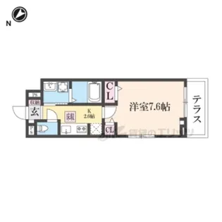 オーサム ヴィレッジ 京都桂【1階】の間取り