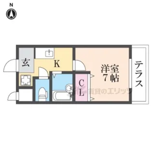 カームハウス嵯峨野【1階】の間取り