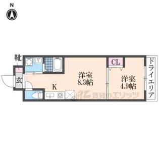 MAISON京都ももやま【104号室】の間取り