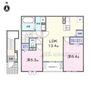 ピュアブルーム【2階】の間取り