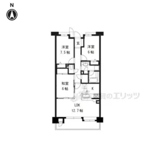 パデシオン宇治小倉【6階】の間取り