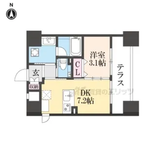STANDZ京都二条【101号室】の間取り