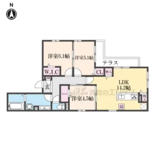クラシスト南塚口【1階】の間取り