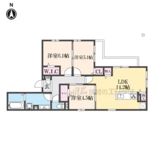 クラシスト南塚口【2階】の間取り