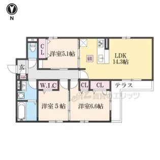 クラシスト南塚口【1階】の間取り