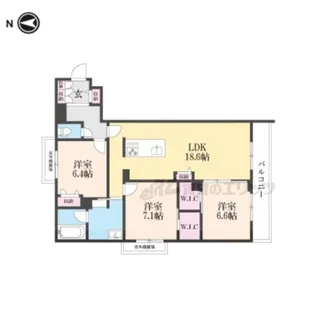 シャーメゾンフゥ【205号室】の間取り