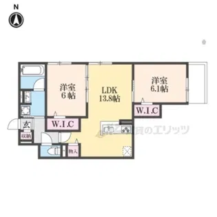 ハイダウェイ両替町【2階】の間取り