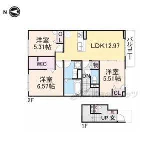 アムールメゾン葛城【2階】の間取り