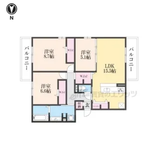 D-ROOM平井C棟【303号室】の間取り