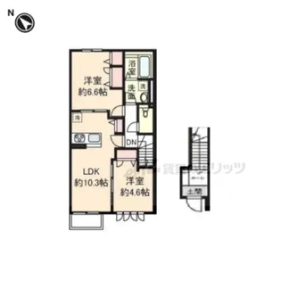 クレール【202号室】の間取り
