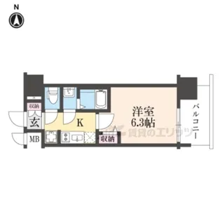 プレサンス尼崎アルモナ【6階】の間取り