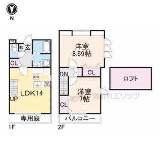 MAKANI長岡京【101号室】の間取り