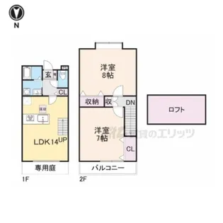 MAKANI長岡京【102号室】の間取り