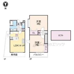 MAKANI長岡京【105号室】の間取り