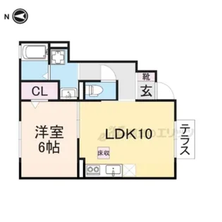 リバーサイド幸【102号室】の間取り