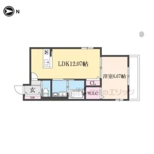 BRIGHENCE御陵南WEST【1階】の間取り