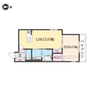 BRIGHENCE御陵南WEST【3階】の間取り