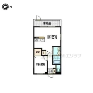 BRIGHENCE御陵南WEST【1階】の間取り