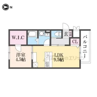 牧野阪新築アパート【201号室】の間取り