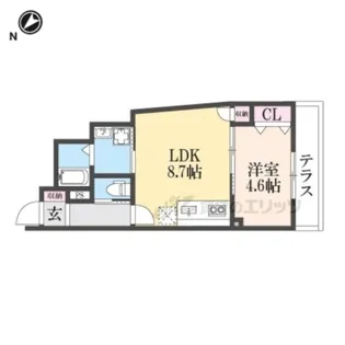 レーヴ・ヴィル東福寺【105号室】の間取り