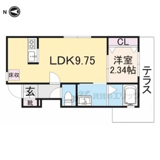 ティエラ逆瀬川【102号室】の間取り
