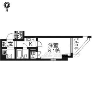 アクシルコート京都二条ウエスト【601号室】の間取り