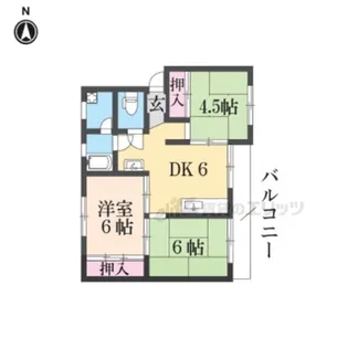 西浦勤労者住宅B棟【206号室】の間取り