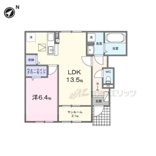 アベニール【1階】の間取り