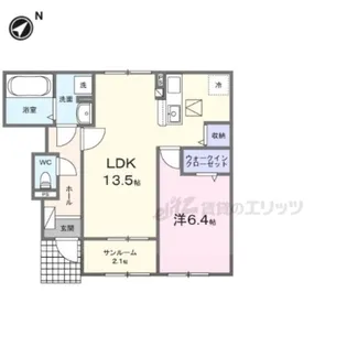 アベニール【1階】の間取り