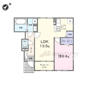 アベニール【1階】の間取り