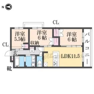 AMENITYCOURT K.I【A305号室】の間取り