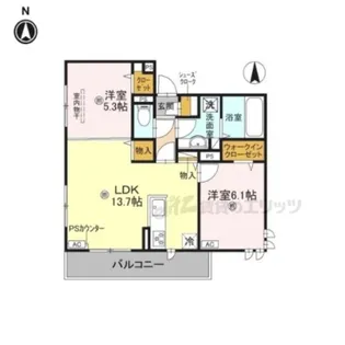 GRAMM東小野堀町WEST【201号室】の間取り
